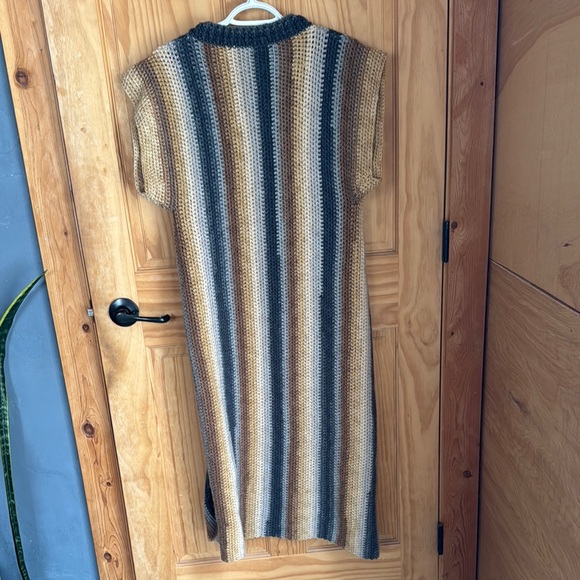 Striped Knit Open Cardigan/Vest - Picture 2 of 3